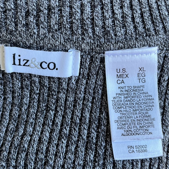 •Liz & Co.• Marled Gray Turtleneck Sweater - Size XL - Picture 2 of 7